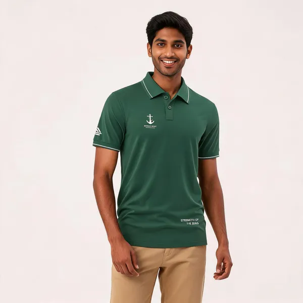 Green_Cotton_Blend_Regular_Fit_Indian_Navy_Maritime_Polo_T-Shirt_For_Men