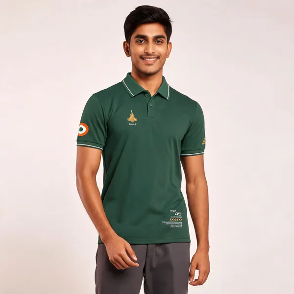 Green_Cotton_Lycra_Regular_Fit_Rafale_Golden_Arrows_T-Shirt_For_Men