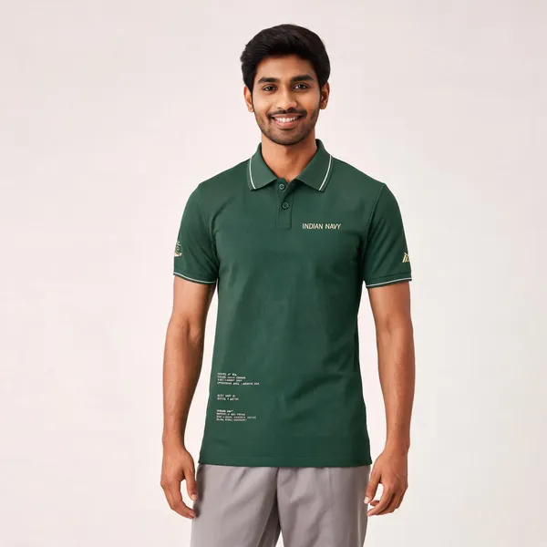 Green_Cotton_Blend_Regular_Fit_Indian_Navy_Polo_T-Shirt_For_Men