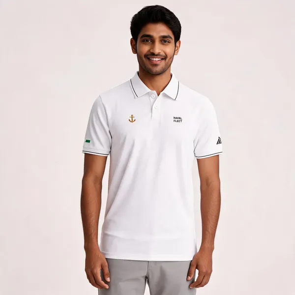 White_Cotton_Lycra_Regular_Fit_Polo_T-Shirt_For_Men