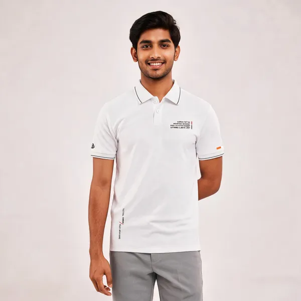 White_Cotton_Lycra_Regular_Fit_Gorkha_Rifles_Polo_T-Shirt_For_Men