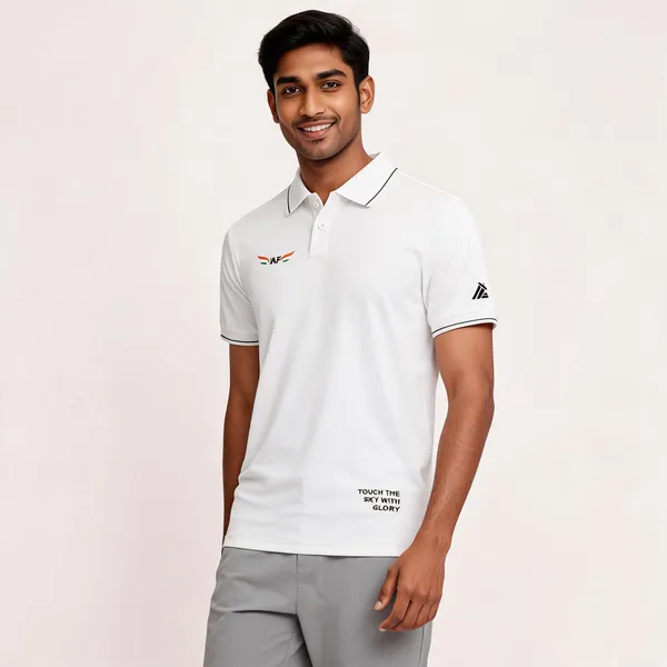 White_Cotton_Blend_Regular_Fit_Iaf_Pride_Polo_T-Shirt_For_Men