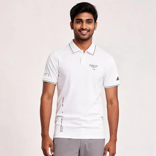 White_Cotton_Regular_Fit_Operation_Trident_Polo_T-Shirt_For_Men
