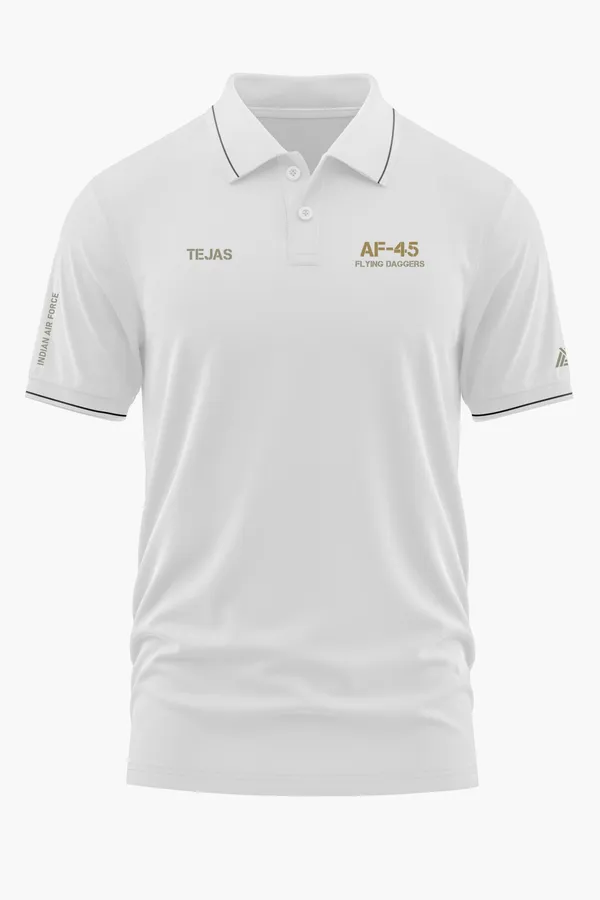 SQN._45_FLYING_DAGGERS_POLO_T-SHIRT_-_White,_XXL