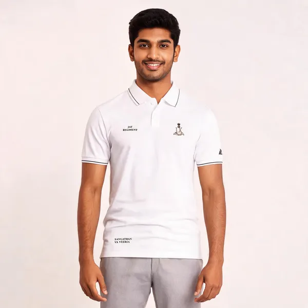 White_Cotton_Lycra_Regular_Fit_Jat_Regiment_Pride_Polo_T-Shirt_For_Men
