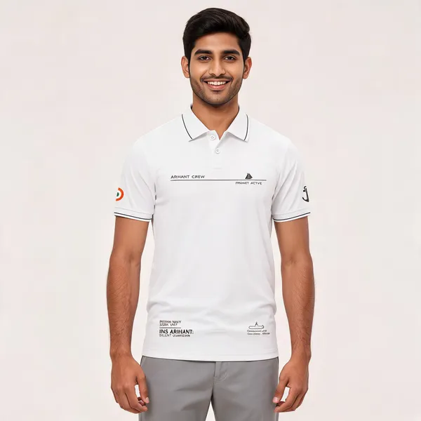 White_Cotton_Lycra_Regular_Fit_Polo_T-Shirt_For_Men