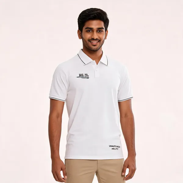 White_Cotton-Lycra_Regular_Fit_Mig-29_Agility_Polo_T-Shirt_For_Men