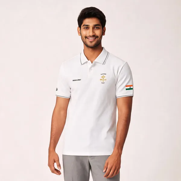 White_Cotton_Lycra_Regular_Fit_Rajputana_Regiment_Polo_T-Shirt_For_Men