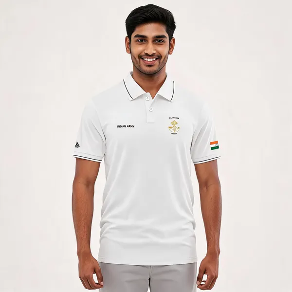 White_Cotton_Lycra_Regular_Fit_Rajputana_Regiment_Polo_T-Shirt_For_Men