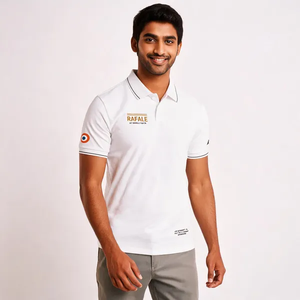 White_Cotton_Lycra_Regular_Fit_Rafale_Omnirole_Polo_T-Shirt_For_Men
