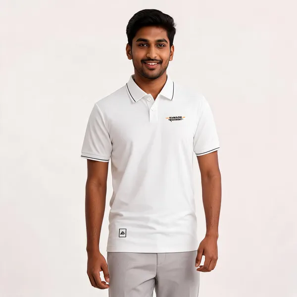 White_Cotton_Lycra_Regular_Fit_Kumaon_Regiment_Polo_T-Shirt_For_Men