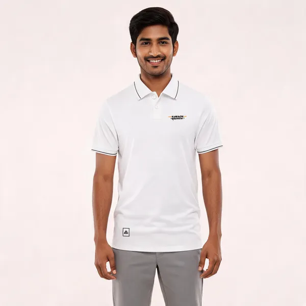 White_Cotton_Lycra_Regular_Fit_Kumaon_Regiment_Polo_T-Shirt_For_Men