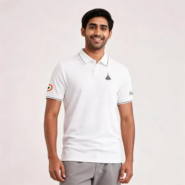 White_Cotton_Blend_Regular_Fit_Tejas_Pride_Polo_T-Shirt_For_Men