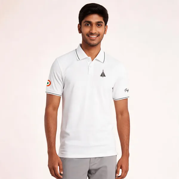 White_Cotton_Blend_Regular_Fit_Tejas_Pride_Polo_T-Shirt_For_Men