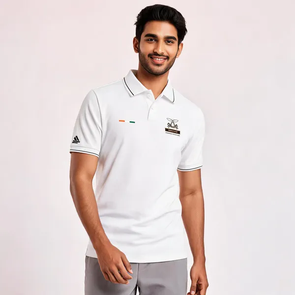 White_Cotton_Regular_Fit_Assam_Rifles_Polo_T-Shirt_For_Men