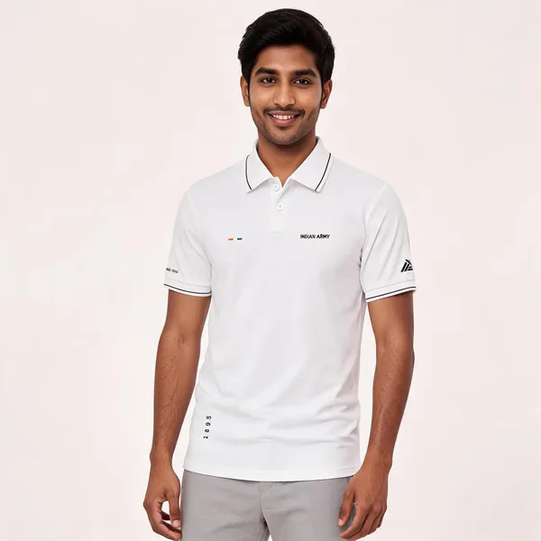 White_Cotton_Lycra_Regular_Fit_Polo_T-Shirt_For_Men