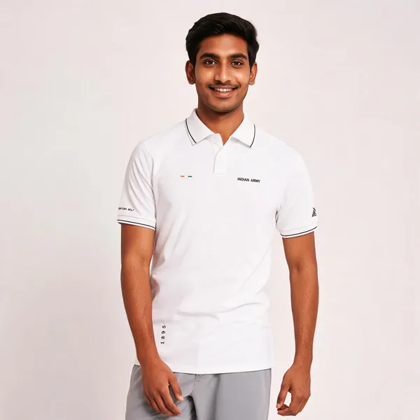 White_Cotton_Lycra_Regular_Fit_Polo_T-Shirt_For_Men