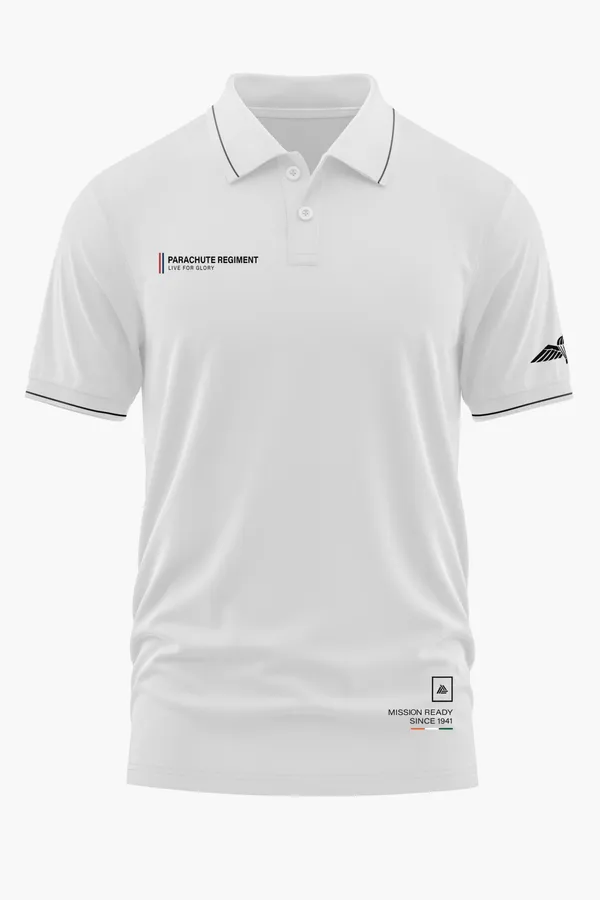 PARACHUTE_REGIMENT_LIVE_FOR_GLORY_POLO_T-SHIRT_-_White,_XXL