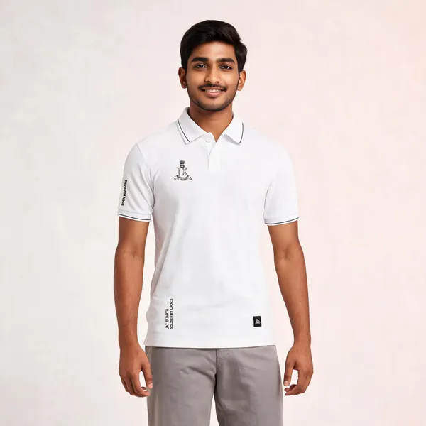 White_Cotton_Lycra_Regular_Fit_Polo_T-Shirt_For_Men