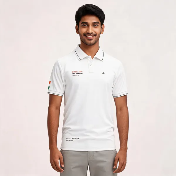 White_Cotton_Regular_Fit_Army_Bravest_Polo_T-Shirt_For_Men