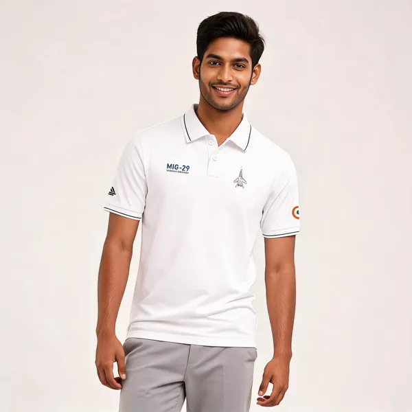 White_Cotton_Blend_Regular_Fit_Polo_T-Shirt_For_Men