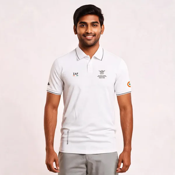 White_Cotton_Regular_Fit_Air_Defence_Command_Polo_T-Shirt_For_Men