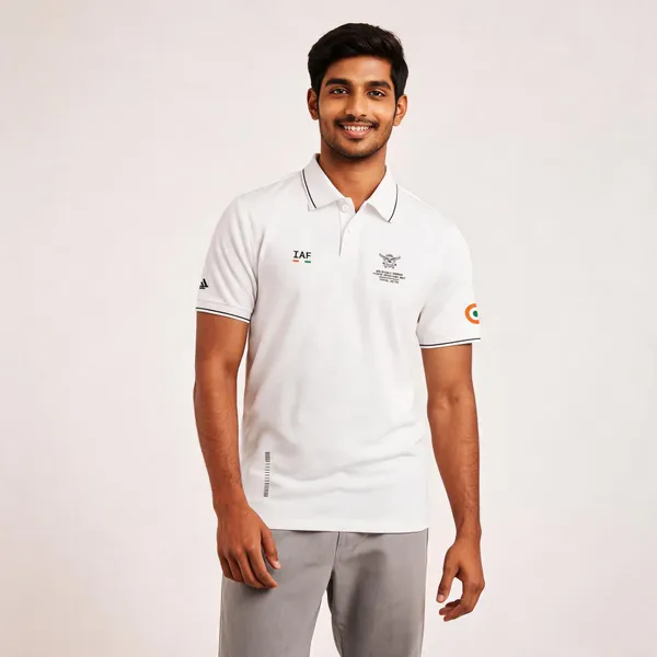 White_Cotton_Regular_Fit_Air_Defence_Command_Polo_T-Shirt_For_Men
