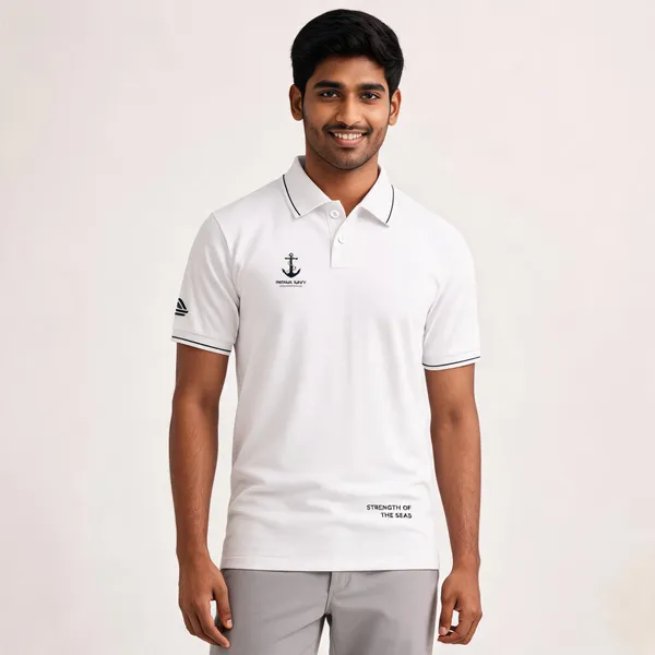 White_Cotton_Lycra_Regular_Fit_Polo_T-Shirt_For_Men
