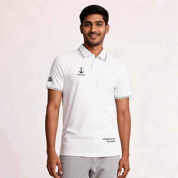 White_Cotton_Lycra_Regular_Fit_Polo_T-Shirt_For_Men