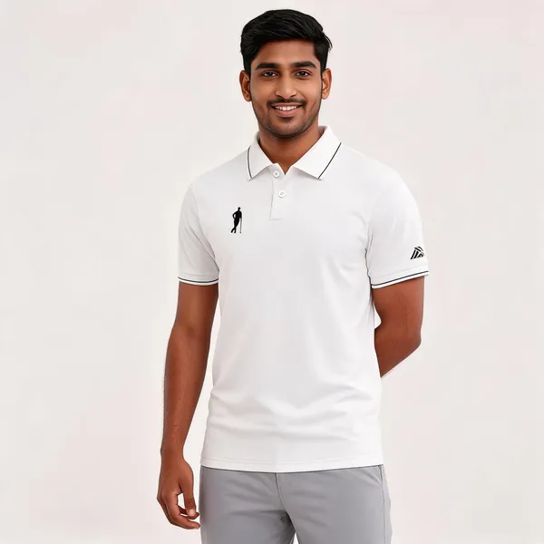 White_Cotton_Blend_Relaxed_Fit_Polo_T-Shirt_For_Men