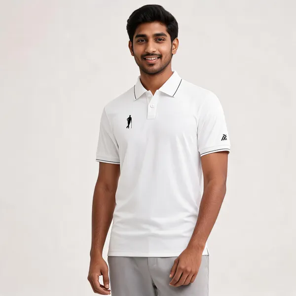 White_Cotton_Blend_Relaxed_Fit_Polo_T-Shirt_For_Men