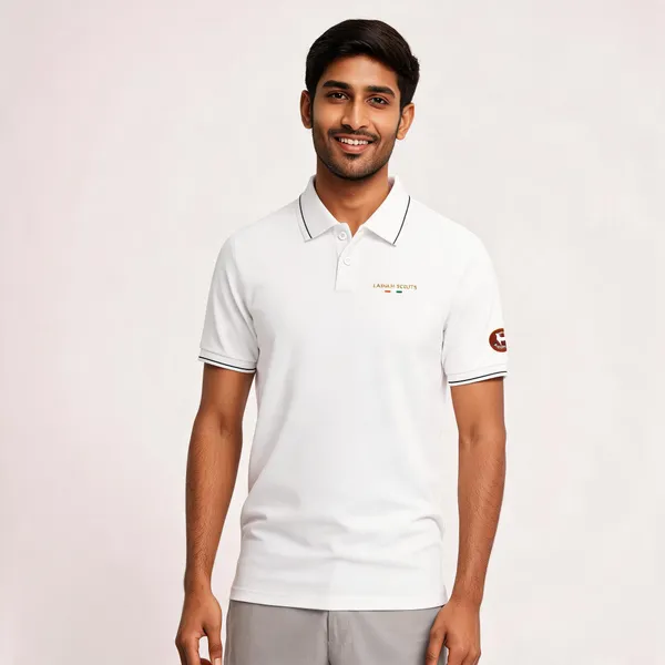 White_Cotton-Lycra_Regular_Fit_Ladakh_Scouts_Polo_T-Shirt_For_Men