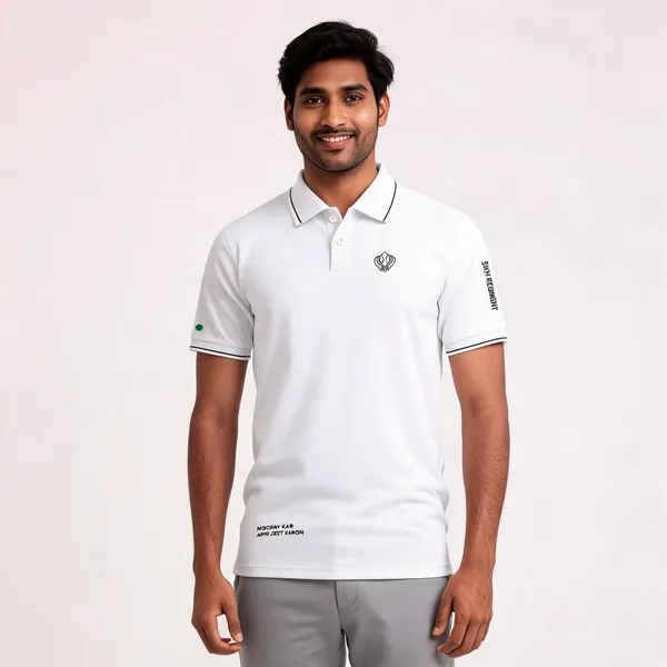 White_Cotton_Blend_Regular_Fit_Polo_T-Shirt_For_Men
