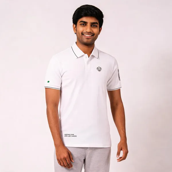 White_Cotton_Blend_Regular_Fit_Polo_T-Shirt_For_Men