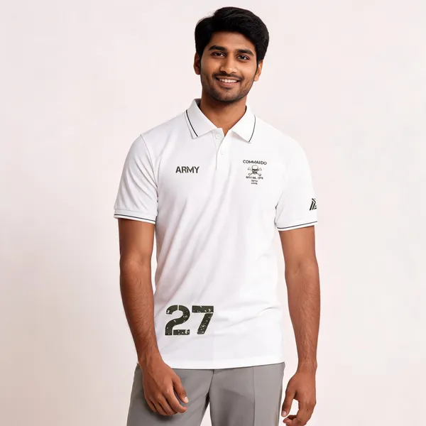 White_Cotton_Regular_Fit_Commando_Special_Ops_Polo_T-Shirt_For_Men