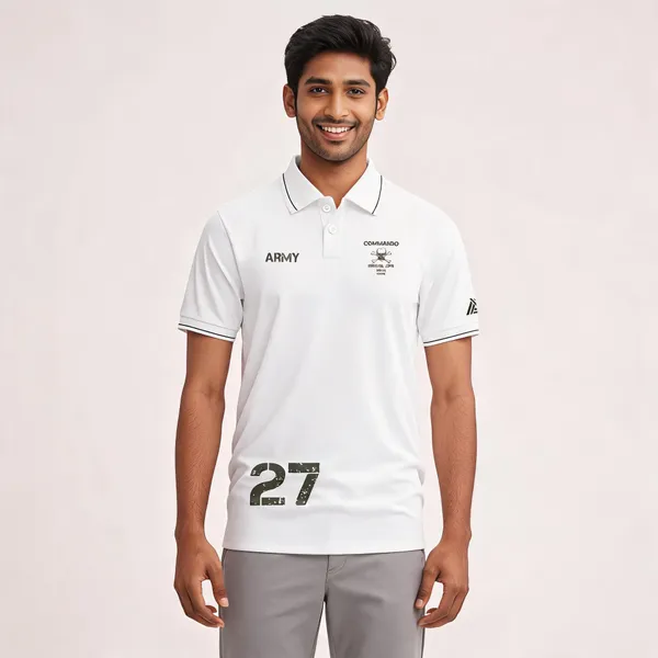 White_Cotton_Regular_Fit_Commando_Special_Ops_Polo_T-Shirt_For_Men