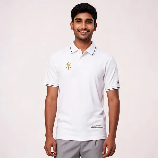 White_Cotton_Lycra_Regular_Fit_Polo_T-Shirt_For_Men