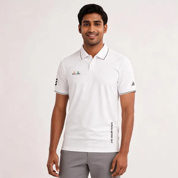 White_Cotton_Lycra_Regular_Fit_Polo_T-Shirt_For_Men