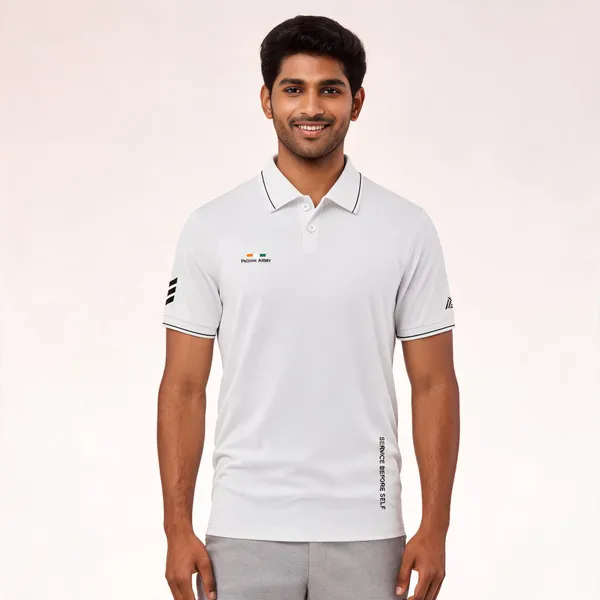 White_Cotton_Lycra_Regular_Fit_Polo_T-Shirt_For_Men
