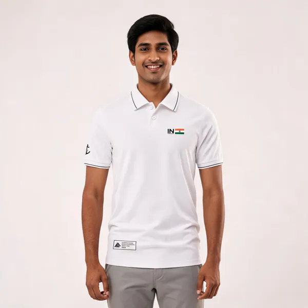 White_Cotton_Blend_Regular_Fit_Polo_T-Shirt_For_Men