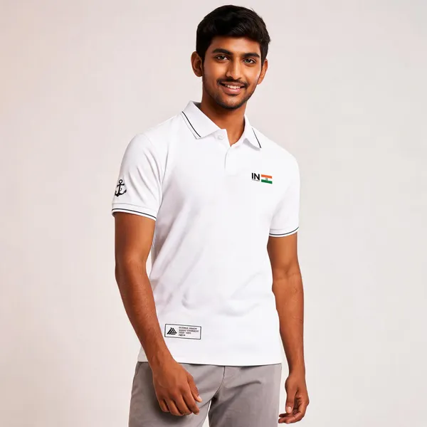 White_Cotton_Blend_Regular_Fit_Polo_T-Shirt_For_Men