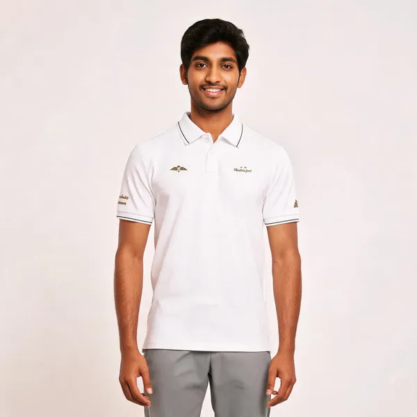White_Cotton_Blend_Regular_Fit_Parachute_Regiment_Polo_T-Shirt_For_Men