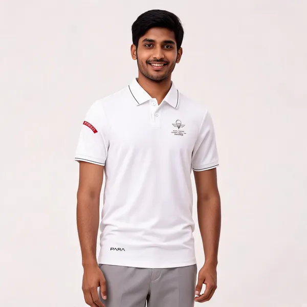 White_Cotton_Blend_Regular_Fit_Para_Elite_Core_Polo_T-Shirt_For_Men