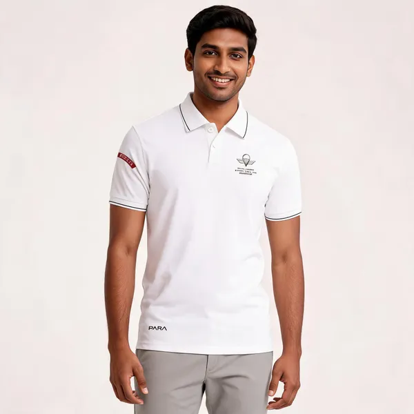 White_Cotton_Blend_Regular_Fit_Para_Elite_Core_Polo_T-Shirt_For_Men