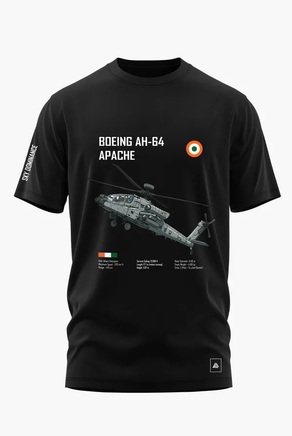 BOEING_AH-64_APACHE_COTTON_T-SHIRT_-_Black,_XL