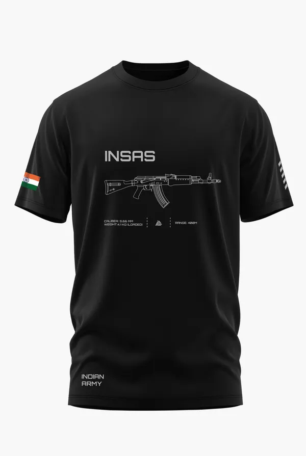 INSAS_FIREPOWER_MARK_COTTON_T-SHIRT_-_Black,_XL
