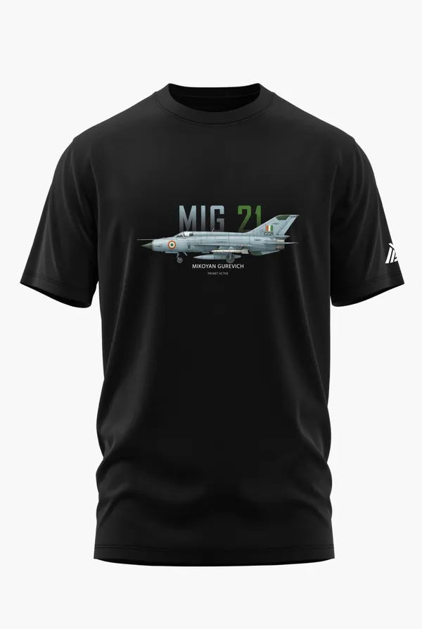MIG_21_MIKOYAN_GUREVICH_COTTON_T-SHIRT_-_Black,_XL