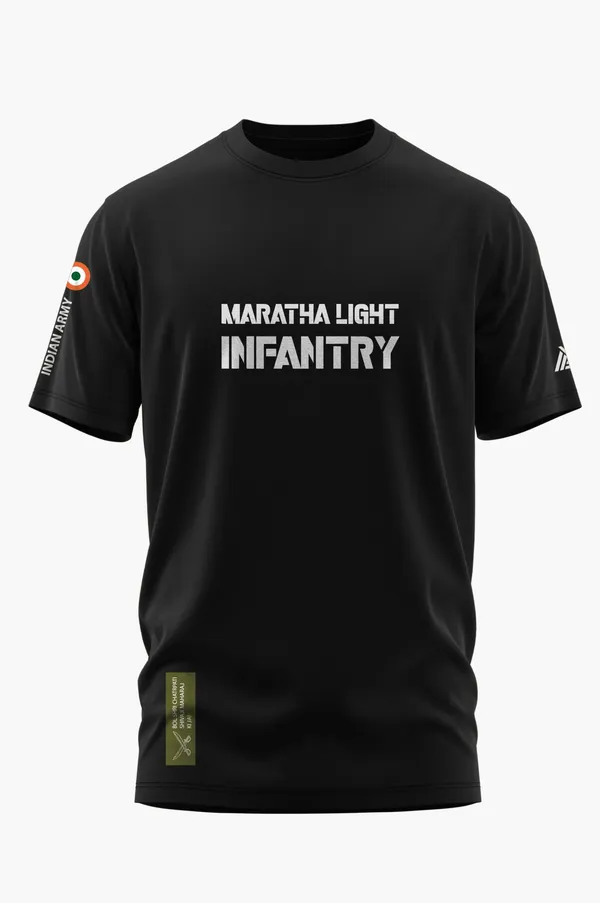 MARATHA_LIGHT_INFANTRY_THE_WARRIOR_COTTON_T-SHIRT_-_Black,_XL