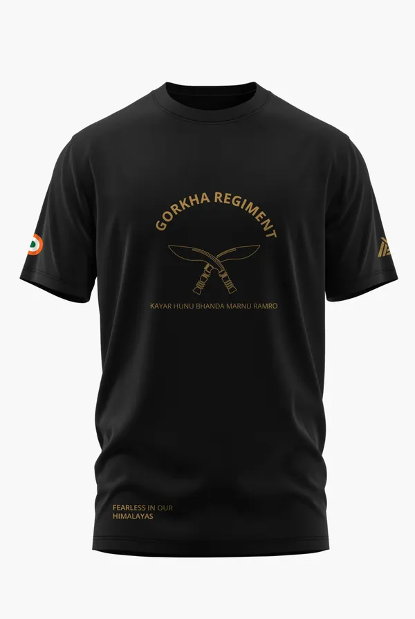GORKHA_REGIMENT_FEARLESS_COTTON_T-SHIRT_-_Black,_XL