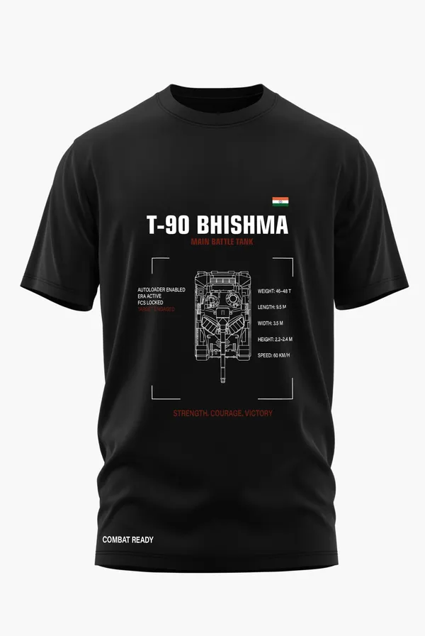 T_90_BHISHMA_MAIN_BATTLE_TANK_COTTON_T-SHIRT_-_Black,_XL